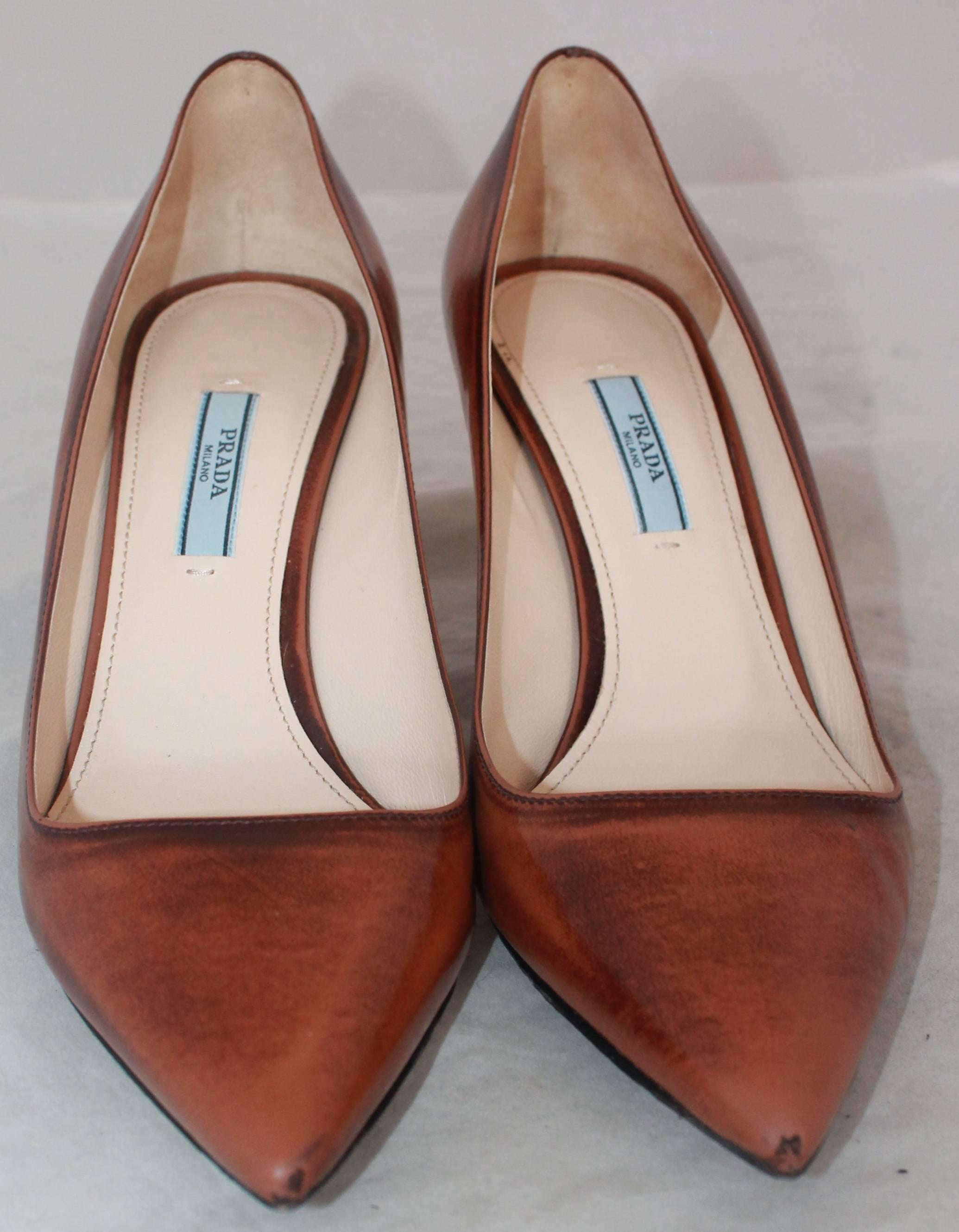 brown pointed toe heels