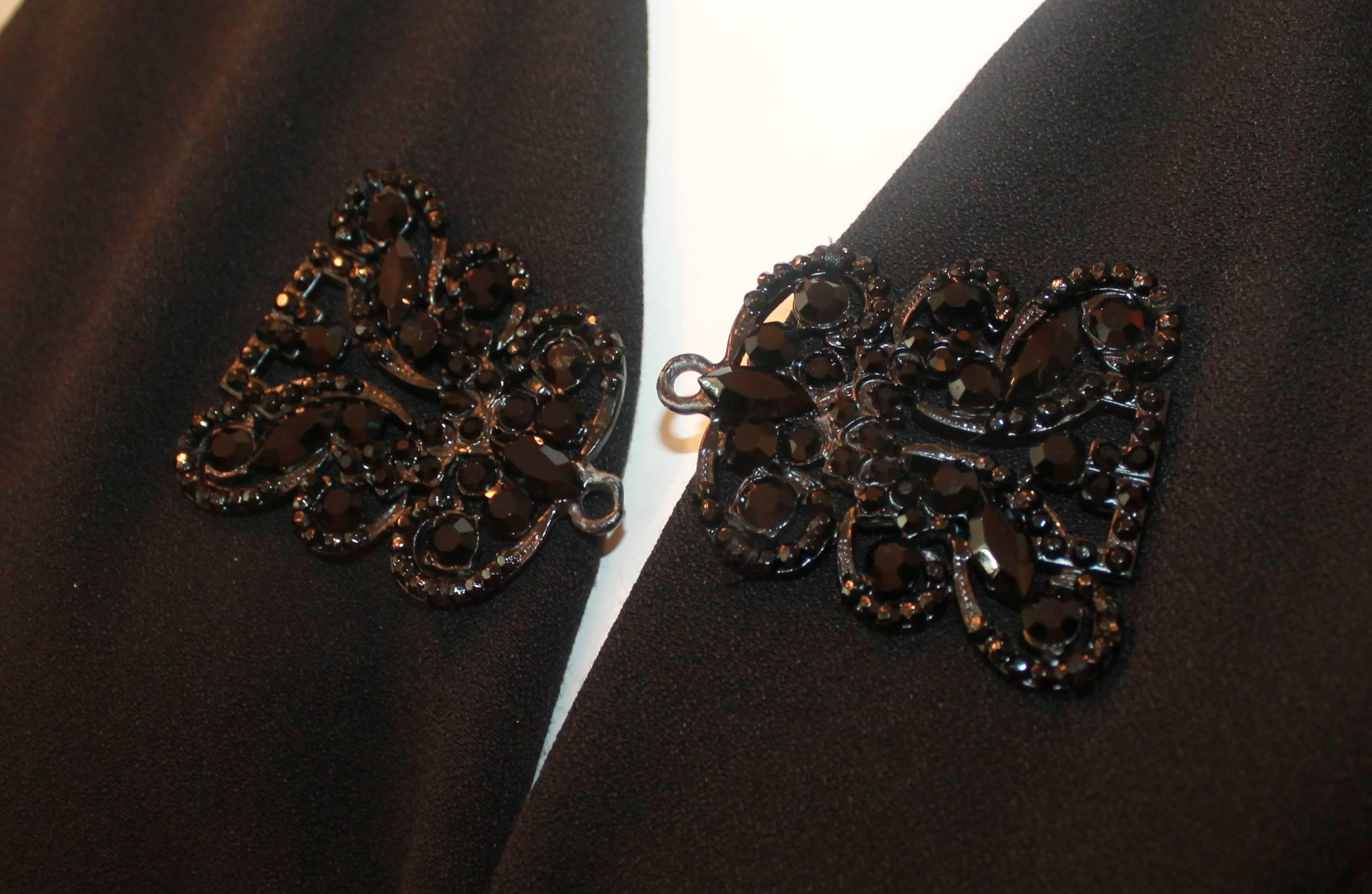 Dolce & Gabbana Black Maxi Skirt with Beaded Fringe Vest & Tassels- 6 1