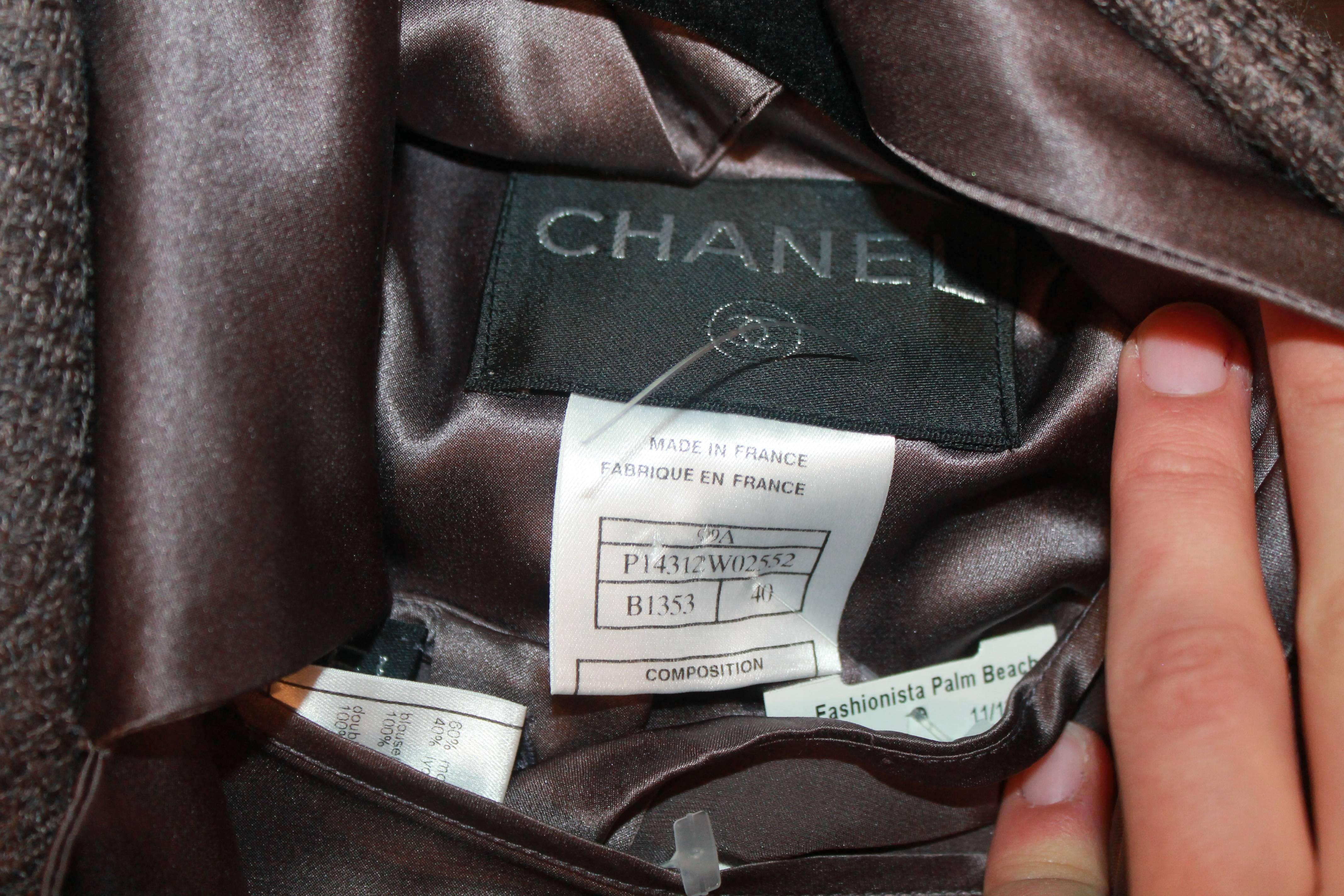 Chanel Herbst 1999 Aubergine Mohair & Seide Rock Anzug & Top Set - Größe 40 im Angebot 5