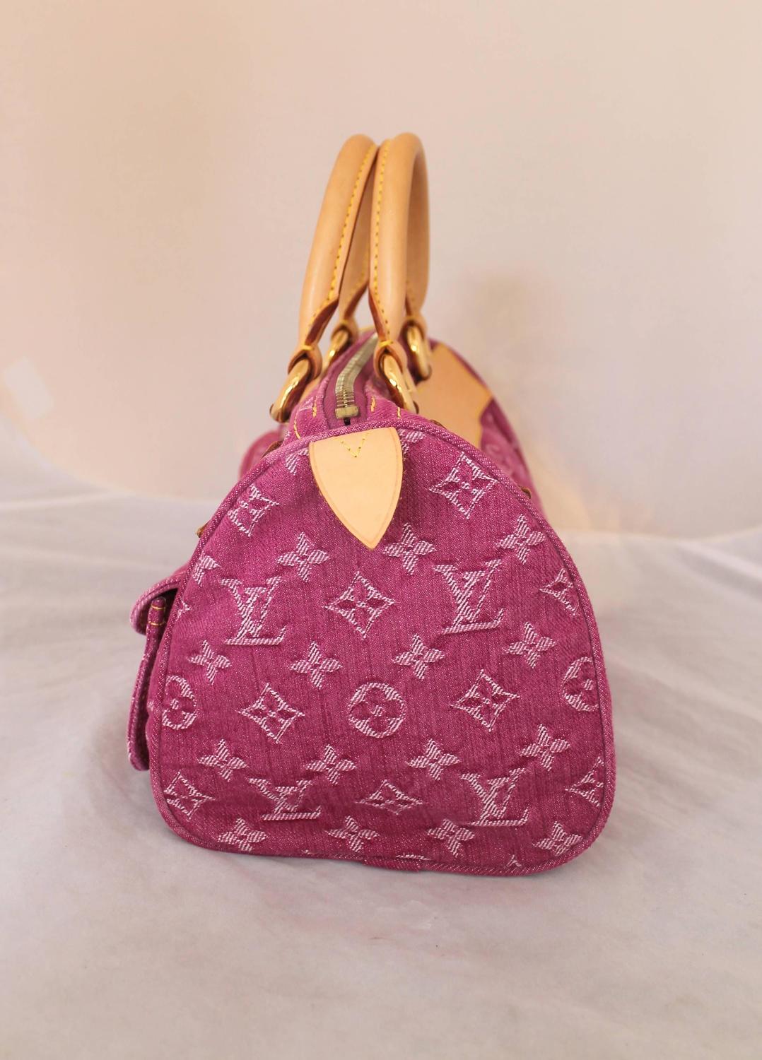 Louis Vuitton Pink Denim &quot;Speedy&quot; Handbag at 1stdibs