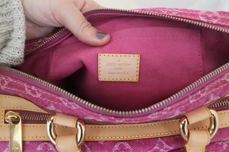 Néo speedy handbag Louis Vuitton Pink in Denim - Jeans - 29612110