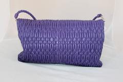 Miu Miu Purple Quilted & Crystal Embellished Matelasse Handbag - SHW - Large