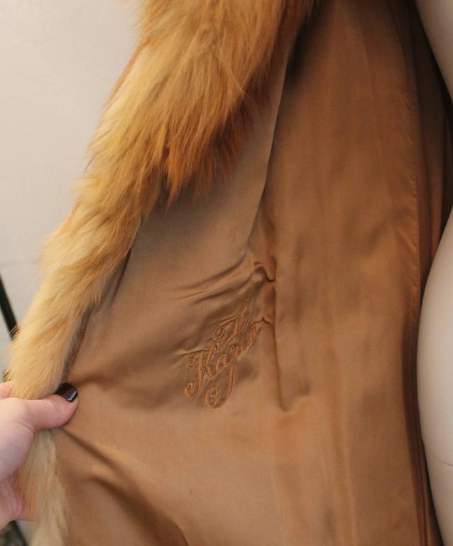 Women's Custom Full Length Golden Fox Fur Coat - M/L For Sale