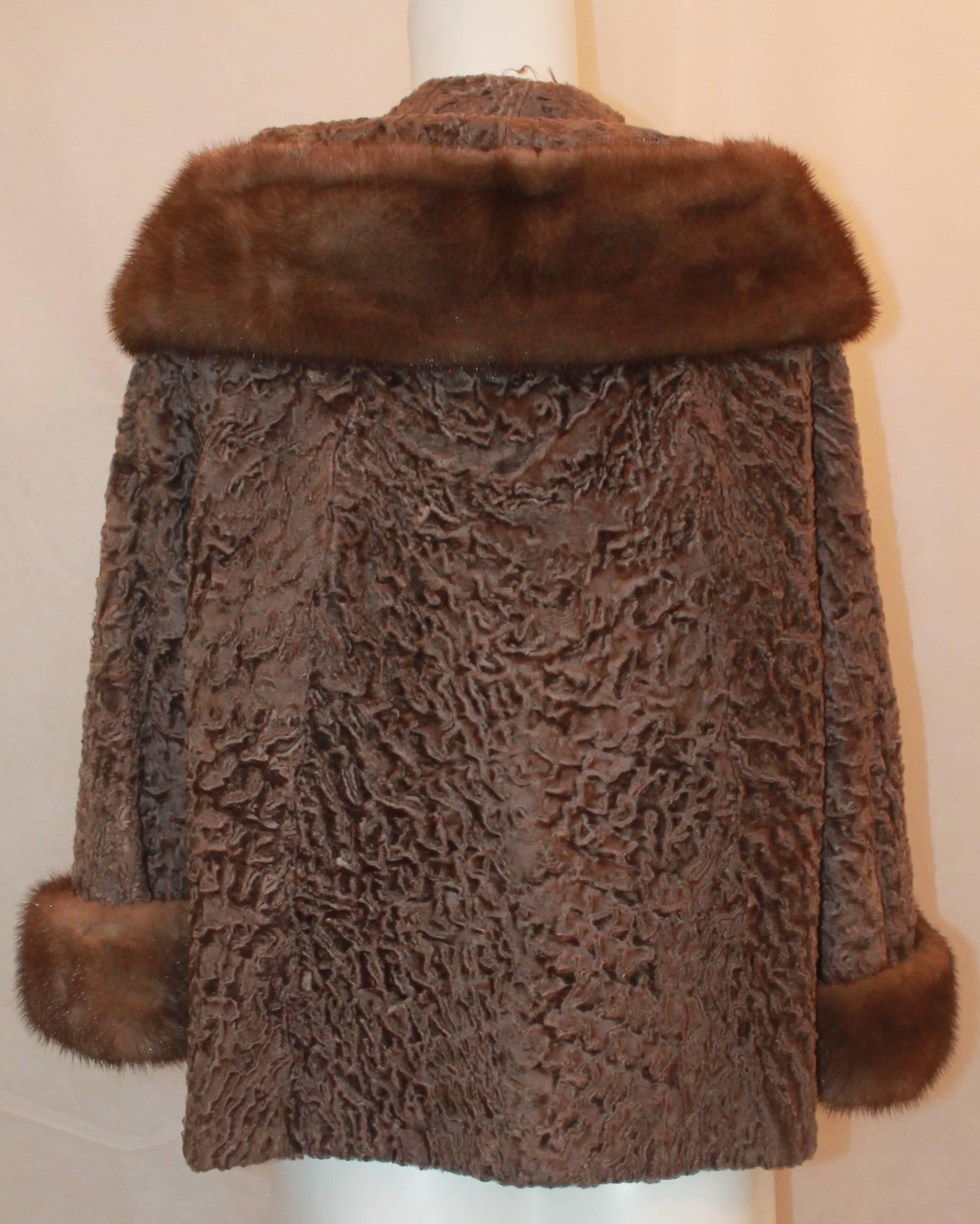 vintage persian lamb coat with mink collar