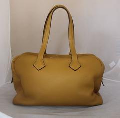 Hermes Mustard Clemence Victoria Handbag - SHW - circa 2008