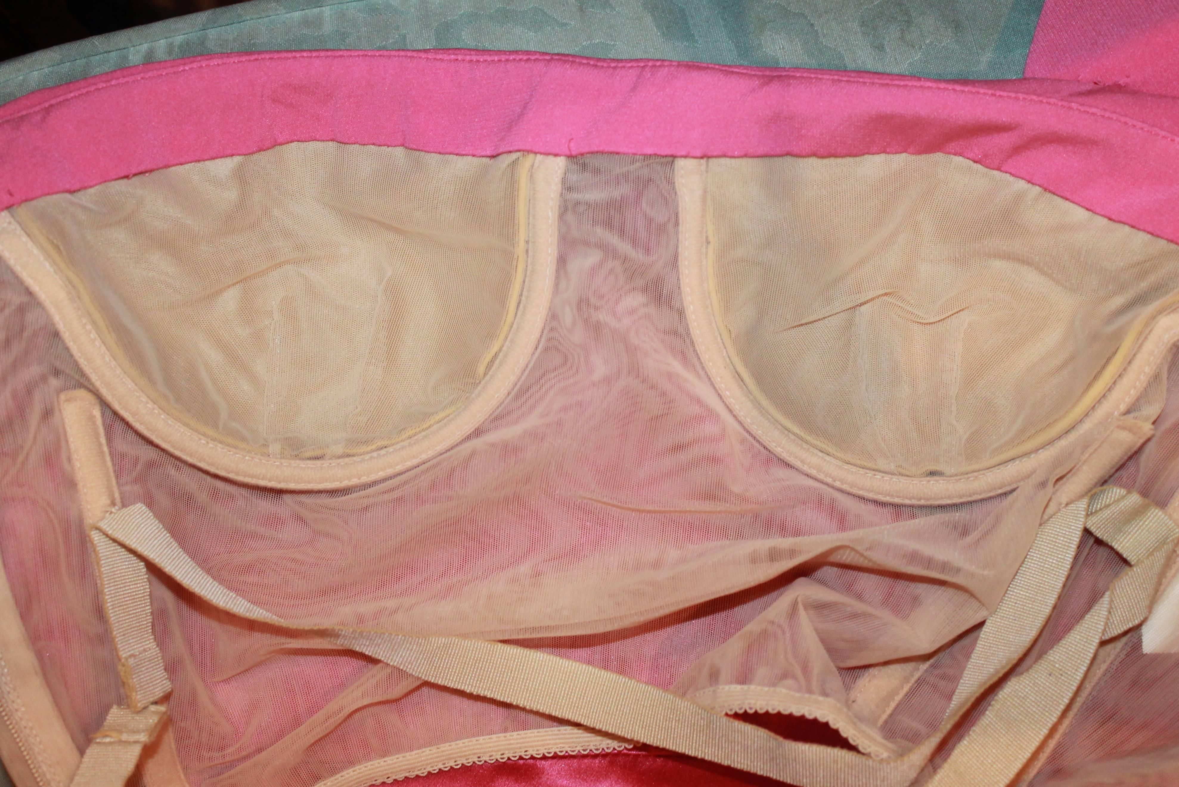 Valentino Pink Silk Strapless Gown w/ Side Ruching - L 2
