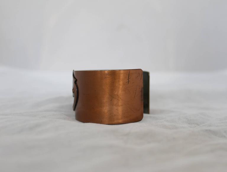 Rebajes Vintage Copper Comedy and Tragedy Cuff Bracelet - 1950's In Excellent Condition For Sale In Palm Beach, FL