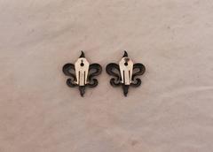 Renoir Vintage Fleur de Lis Copper Clip Earrings - 1950's