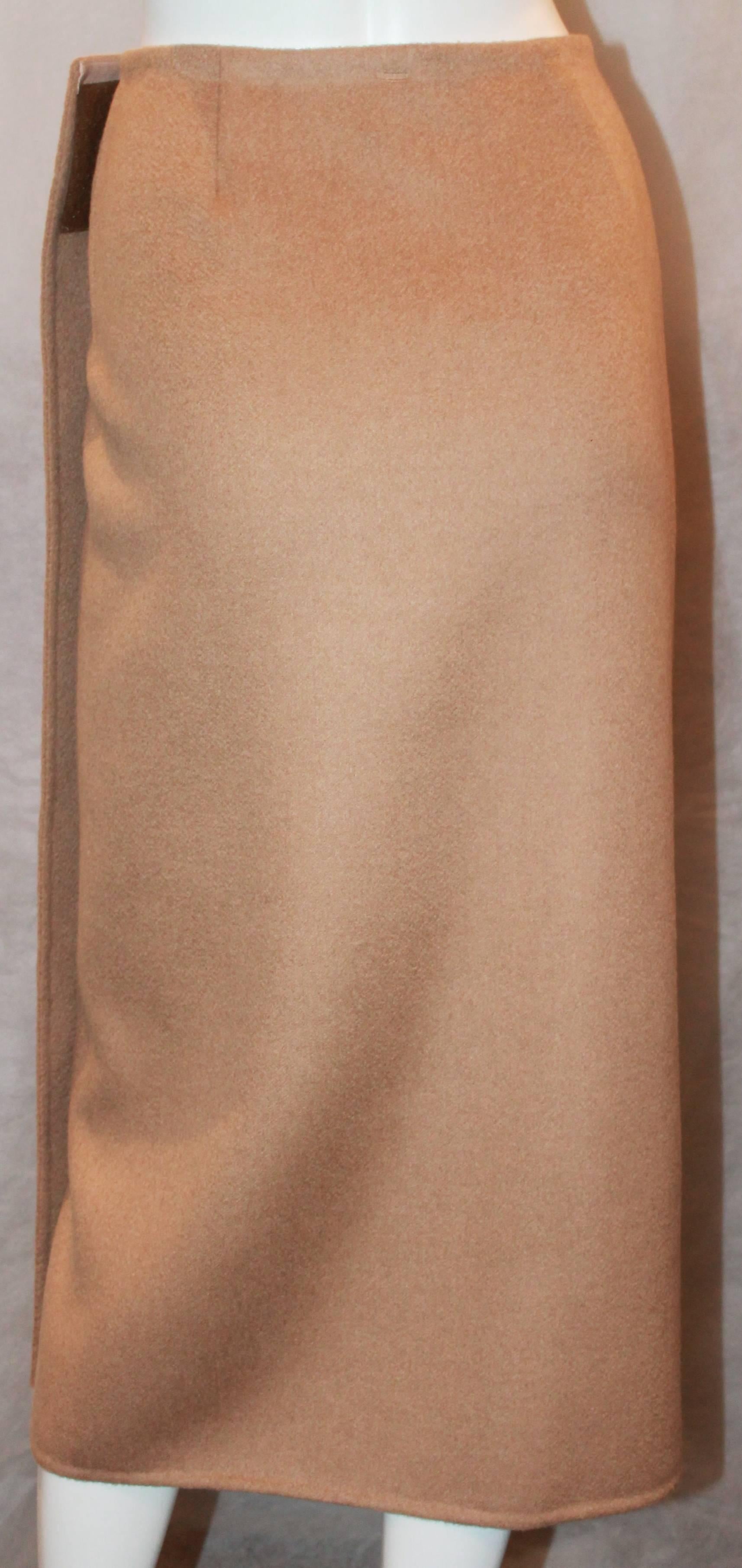 Women's Michael Kors Vintage Camel Hair Wrap Skirt - 8 - circa 1990's