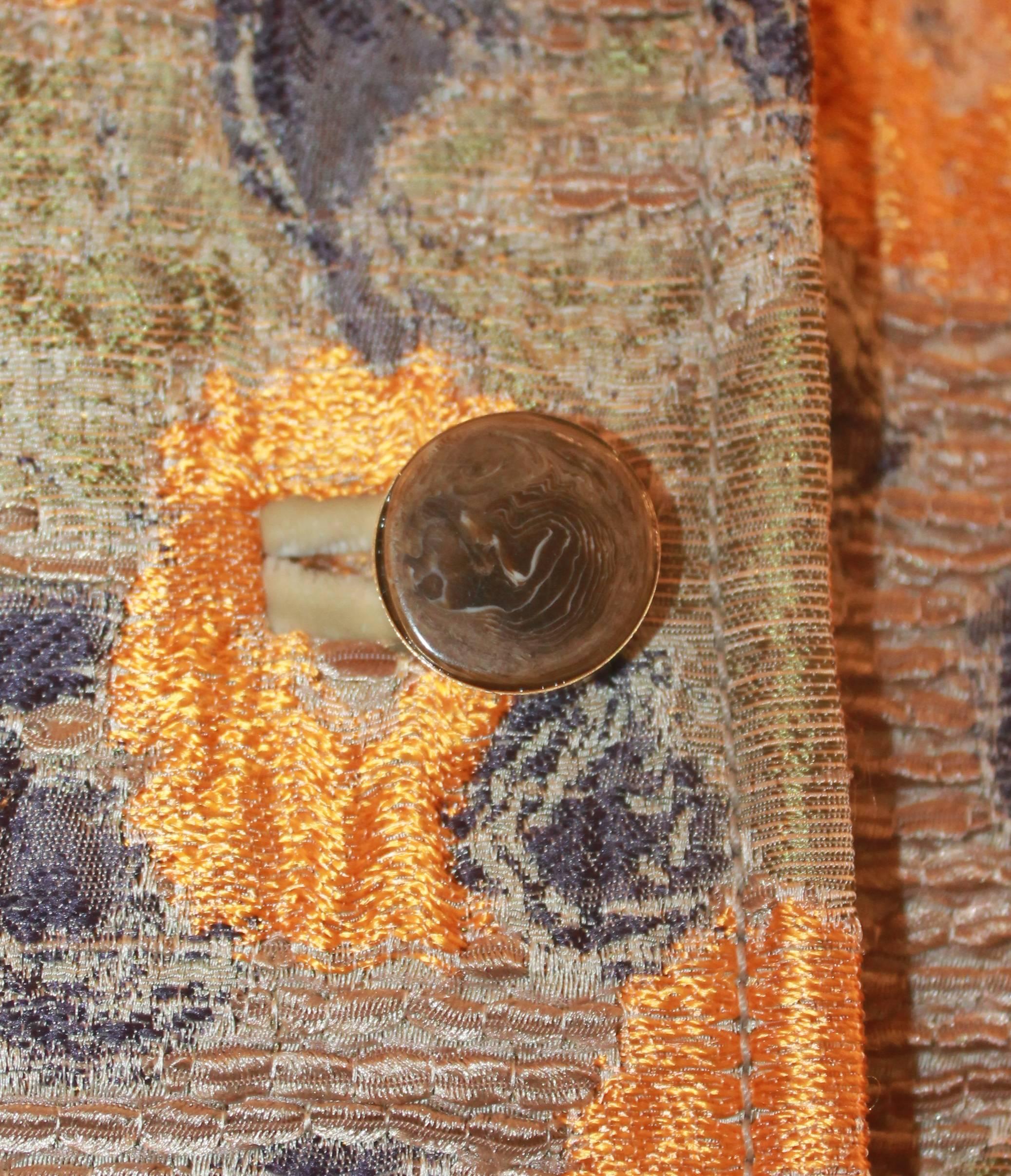 green jacket brocade