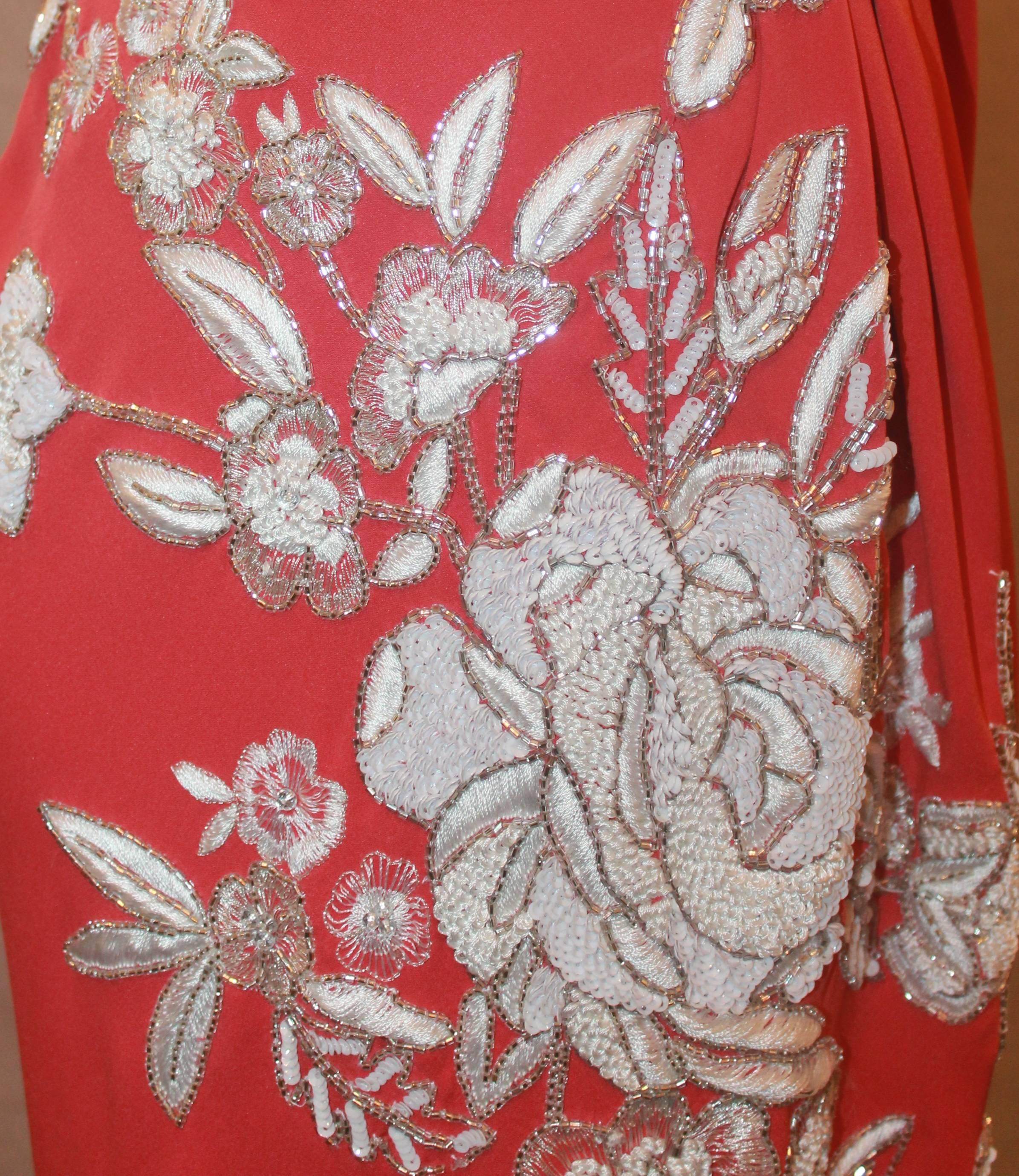 naeem khan floral embroidered dress