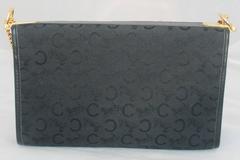 Celine Vintage Black Fabric Monogram Printed Bag w/ GHW - circa 1990's