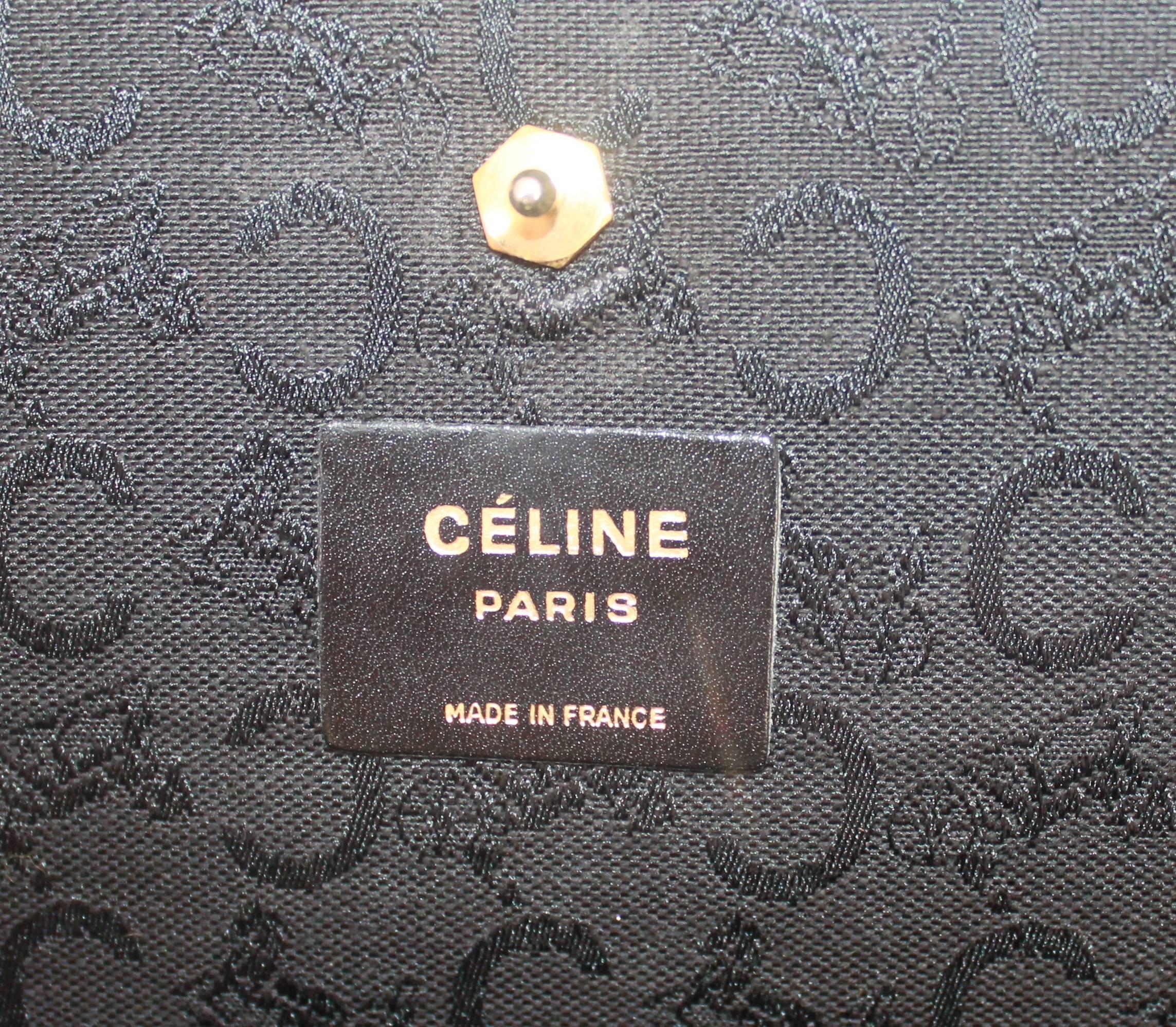 Women's Celine Vintage Black Fabric Monogram Printed Bag w/ GHW - circa 1990's