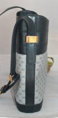 Gucci Vintage Navy Monogram Printed Bag w/ Leather & GHW
