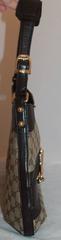 Gucci Brown Hasler Monogram Shoulder Bag w/ Horse Bit & Leather Trim - GHW