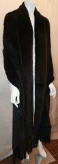 Dennis Basso Black Knitted Mink Stole w/ Tassels