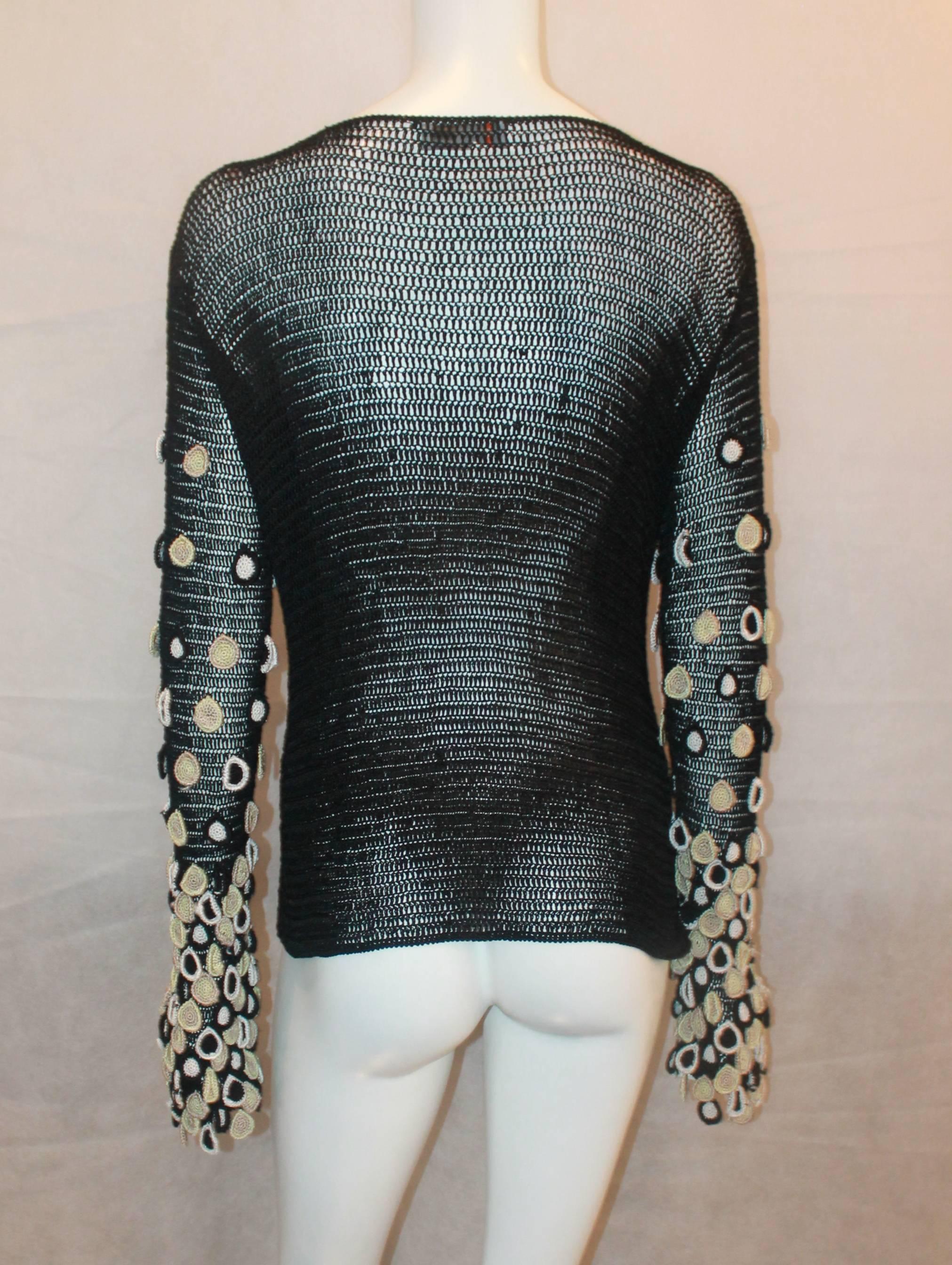 Women's Missoni Black Knitted Cardigan with Hanging Knitted Circles - M