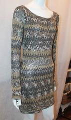 Missoni Vintage Earthtones Chevron Knitted Tunic-Style Dress - S - Circa 70's