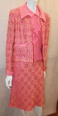 Chanel Pink & Multi-color Tweed and Dress & Jacket Set - 40 - 01C