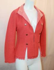 Chanel Burnt Orange Jacket with Sequin Collar & Front Slits - 38 - 08C