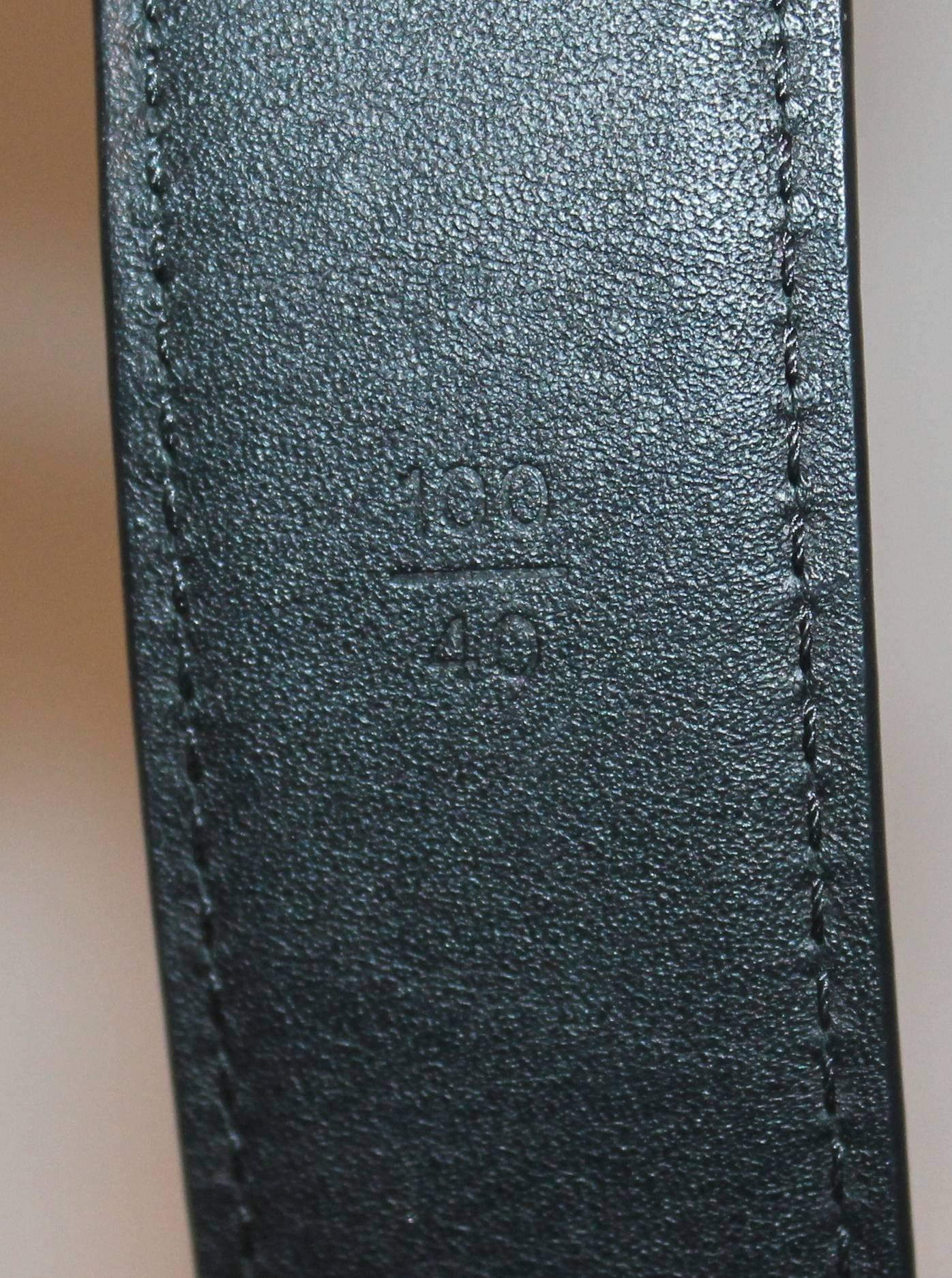 Louis Vuitton Black Leather Damier Graphic Print Belt - 40 1