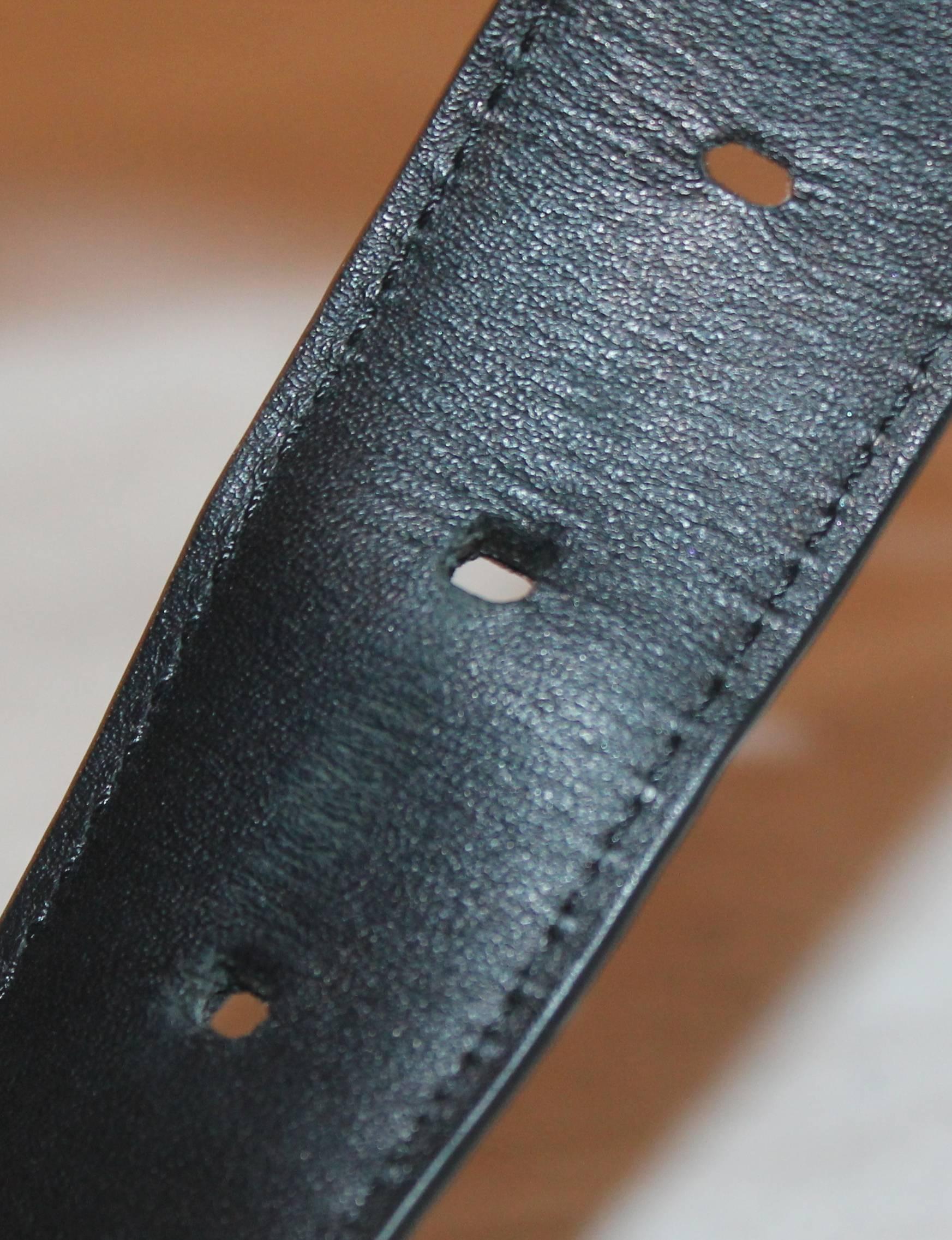 Louis Vuitton Black Leather Damier Graphic Print Belt - 40 2