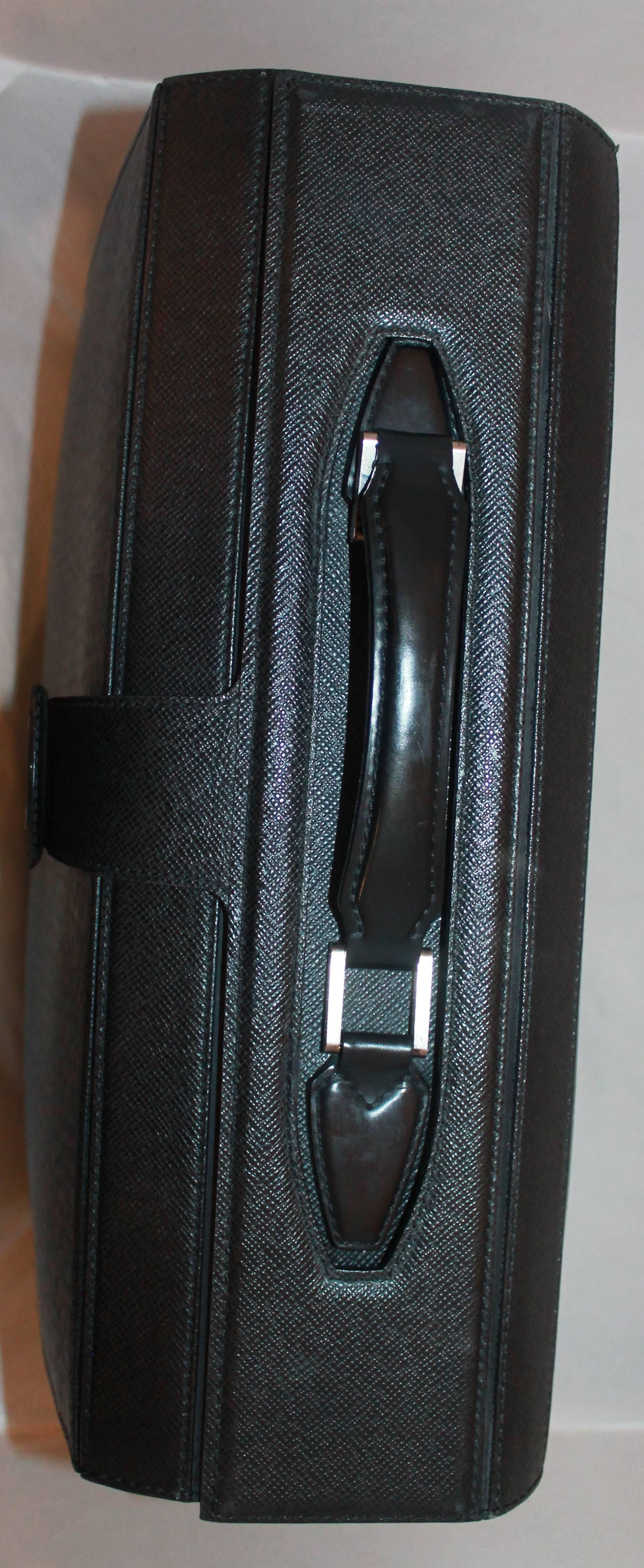 Louis Vuitton Black Large Briefcase w/ 3 Compartments 2