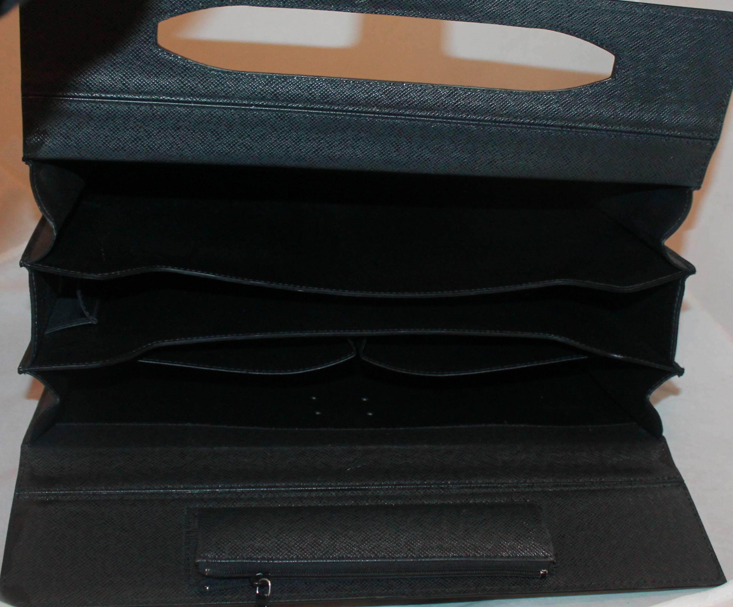 Louis Vuitton Black Large Briefcase w/ 3 Compartments 4