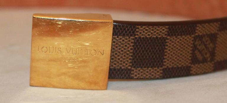 Best Men's Louis Vuitton Belt. Classic Brown Damier Pattern Gold