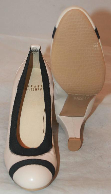 Escarpins Stuart Weitzman Classic Ivory - Taille US 8.5/9 - Talon Moyen - Cuir - Occasion Très Bon état