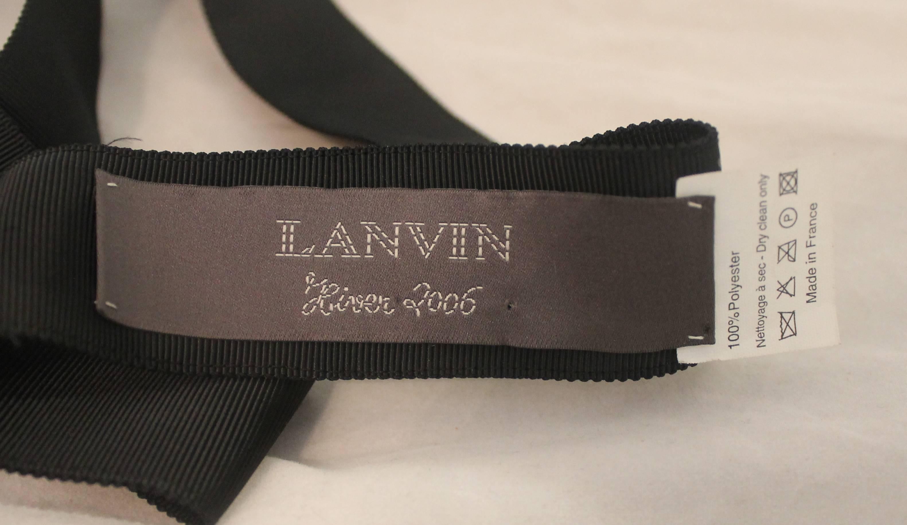 Lanvin Black Silk Faille Belt w/ Crystal Buckle - Circa 2006 1