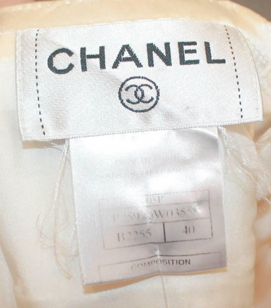 Chanel Ivory Silk Pleated Flapper Inspired Dress - 40 - 05P 2