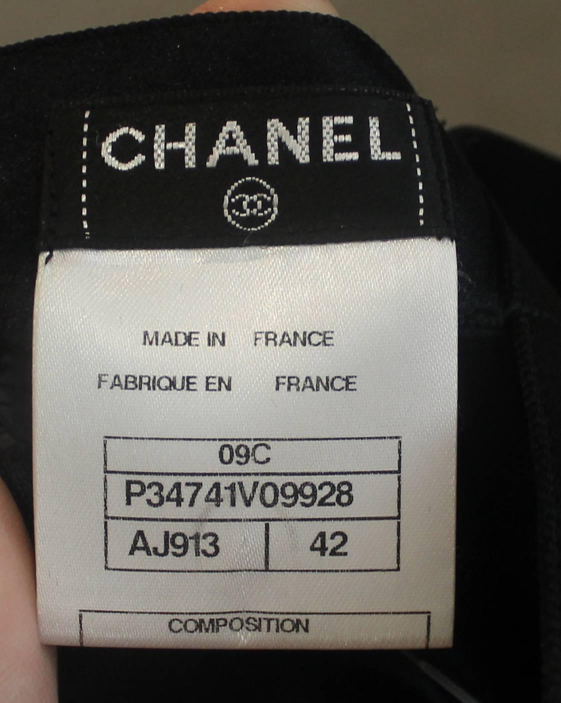 Chanel Navy Silk Gown with Black Bows - 42 - 09C 2