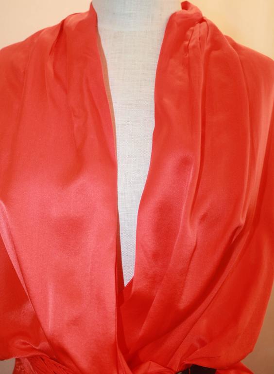 Lanvin Orange Ruched Dress