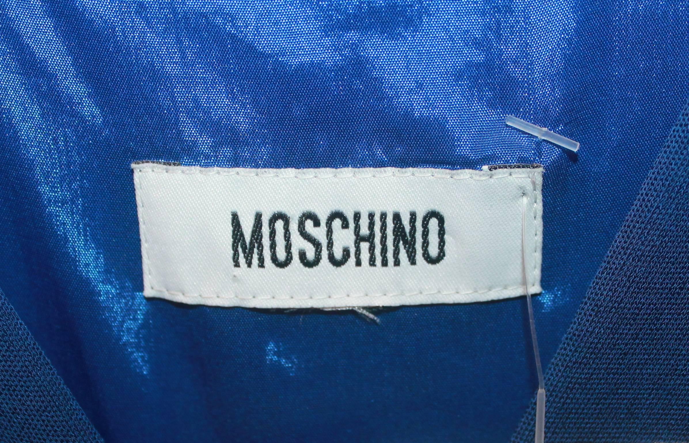 Moschino Blue Matte Sleeveless Jersey Dress - 8 1