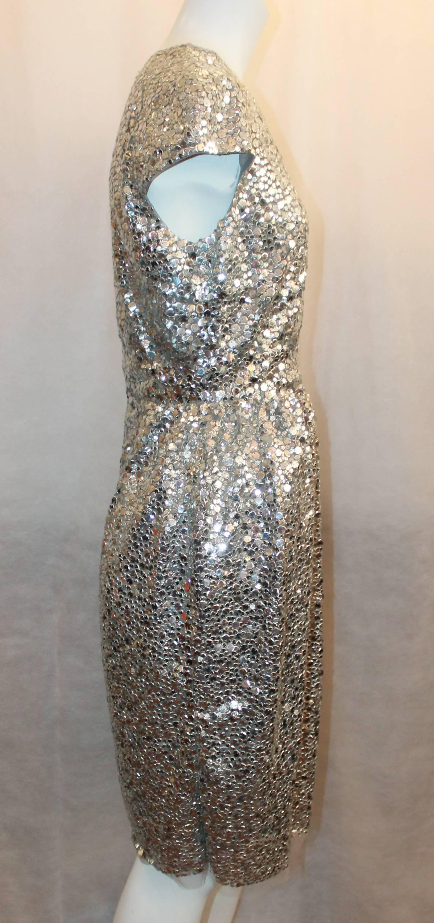 silver silk dress