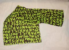 Louis Vuitton Brown Monogram & Green Graffiti Stephen Sprouse Cotton Shawl -2007