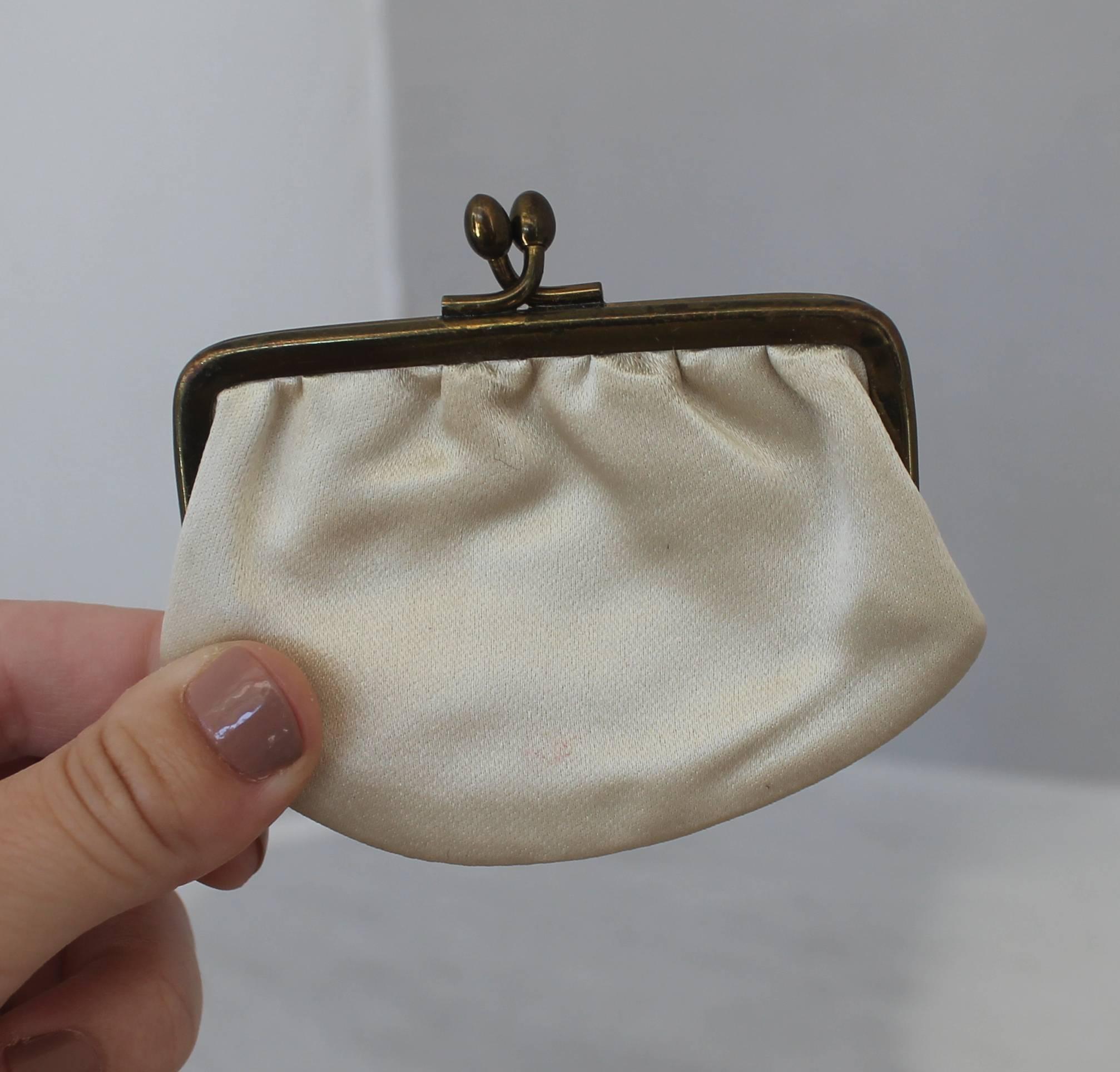 Judith Leiber Ivory & Mustard Woven Bag with Mixed Hardware - circa 1990's 1
