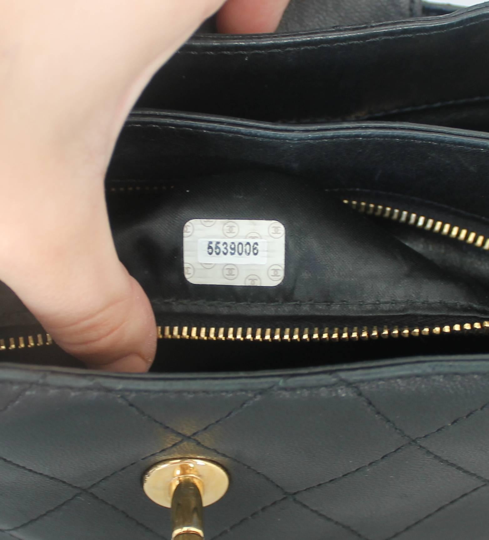 Chanel Black Lambskin Double Strap Shoulder Bag - GHW  2