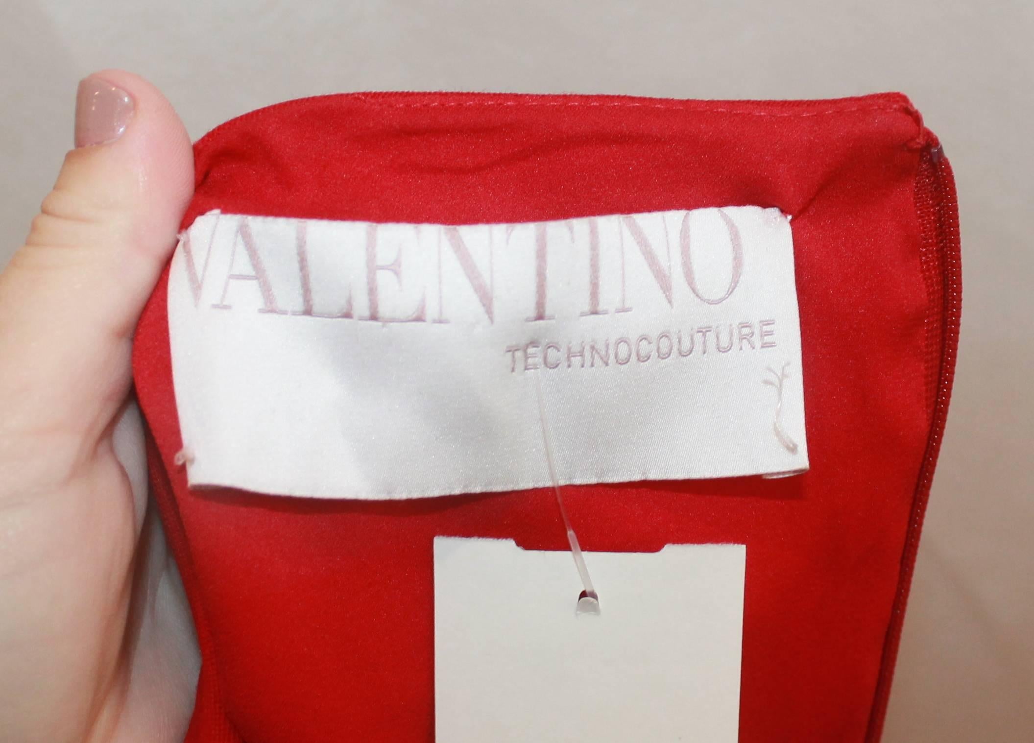 Valentino Techno Couture Red Sleeveless Dress with Bow - 4  1