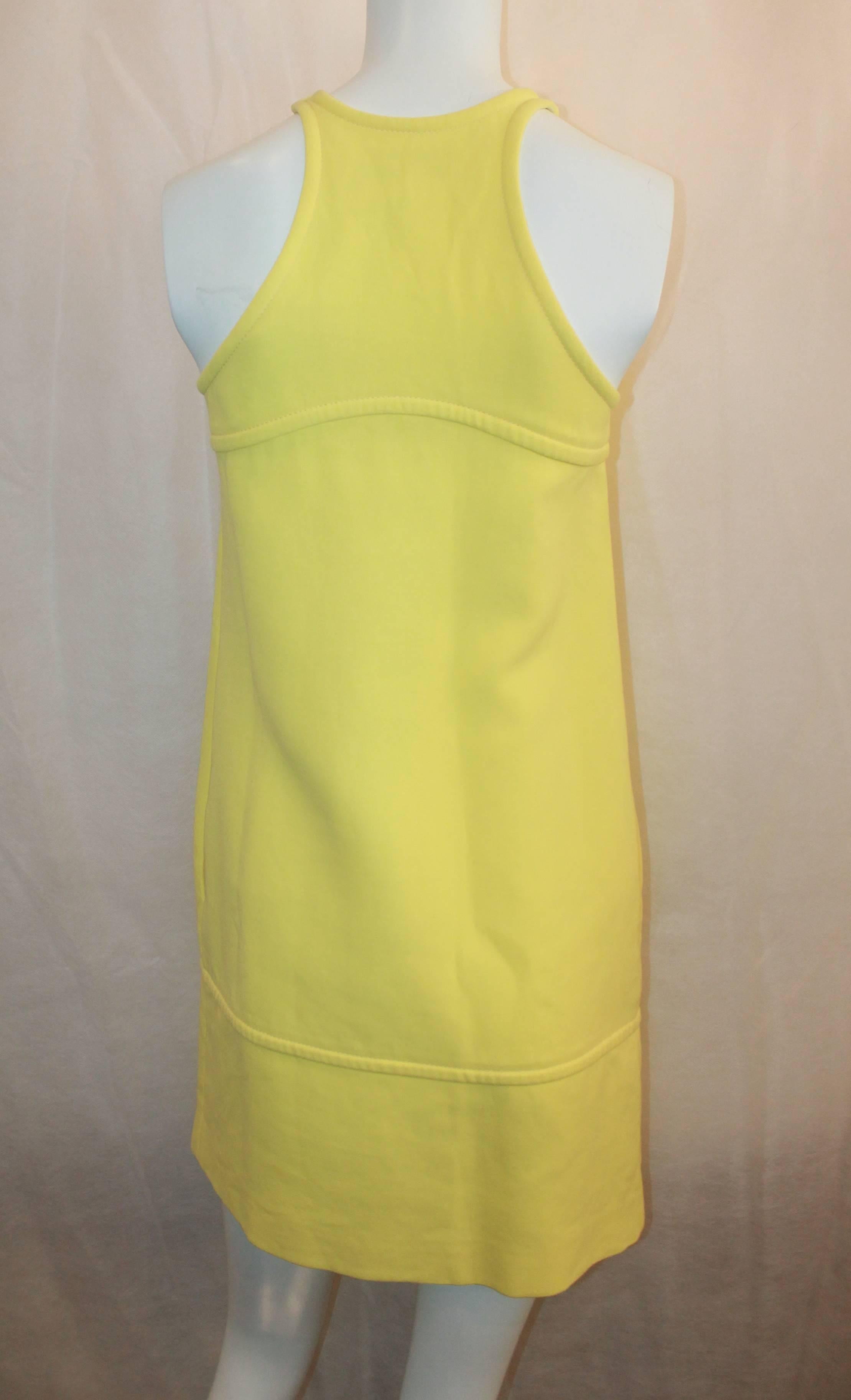 Women's Emilio Pucci New Yellow Halter Dress with Keyhole - 38