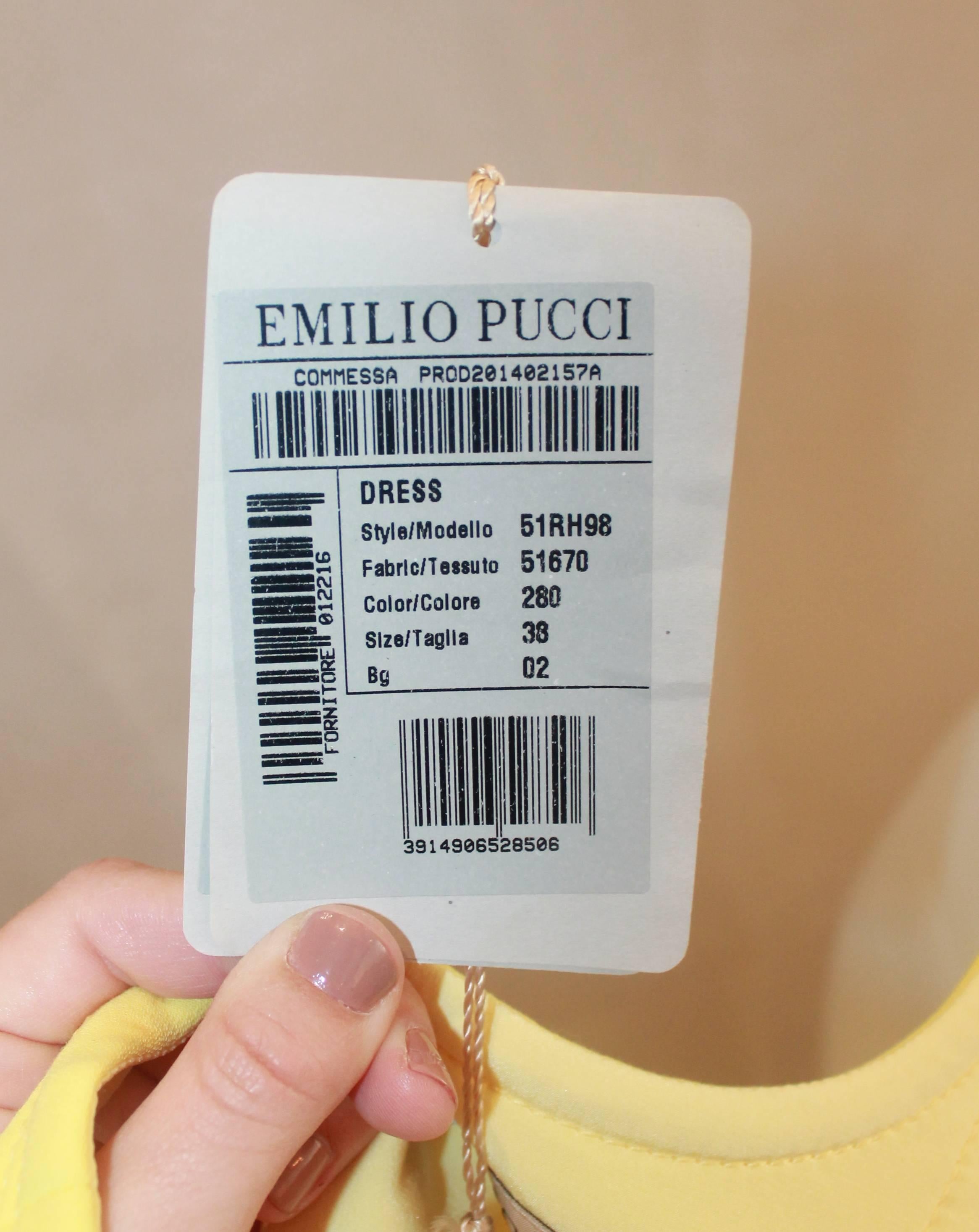 Emilio Pucci New Yellow Halter Dress with Keyhole - 38 1