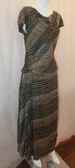 Chanel Black & Tan Silk Chiffon Printed Top & Skirt Set - 40 - 99P