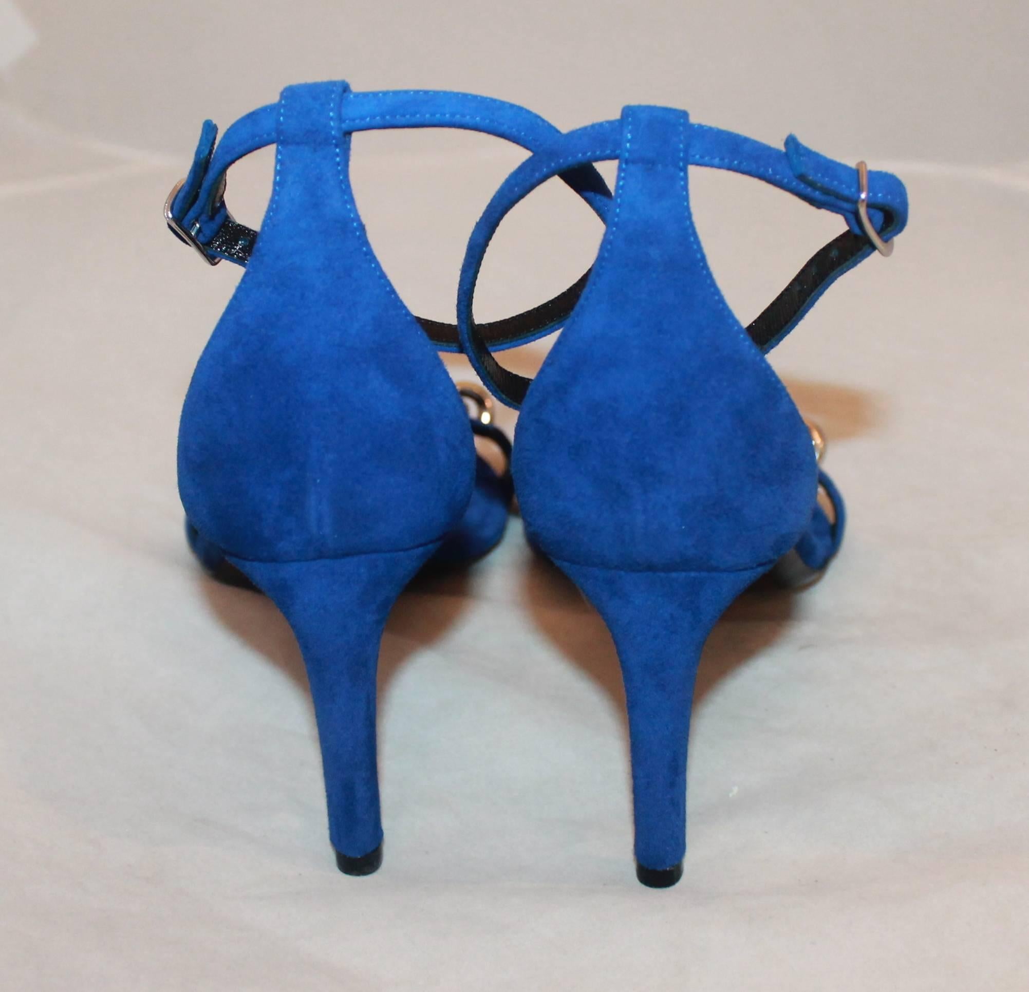 electric blue strappy heels