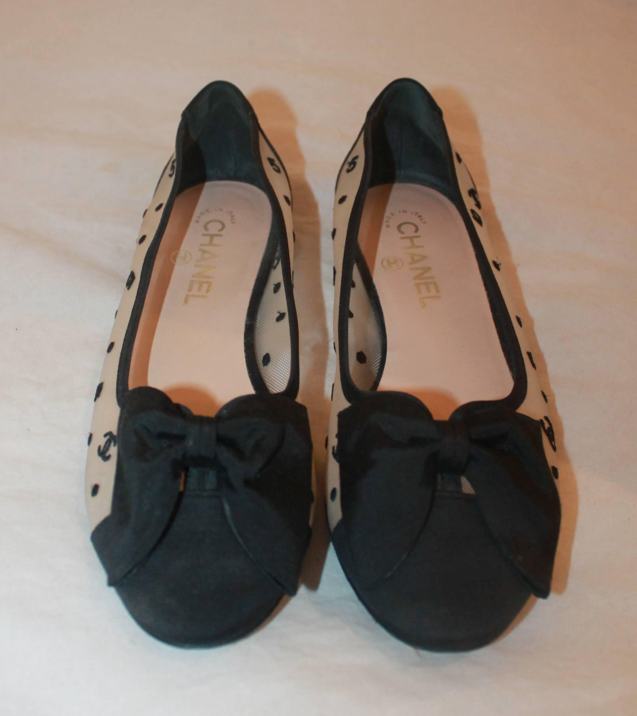 chanel mesh flats