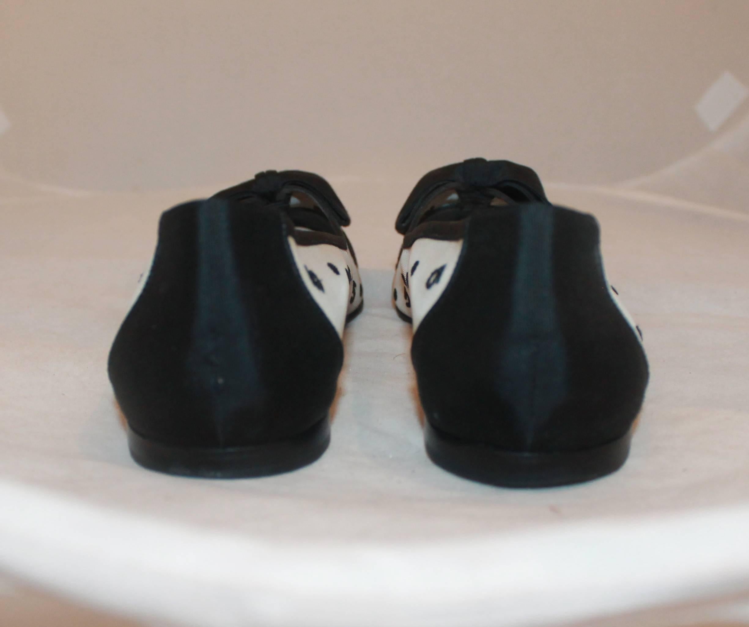 black mesh flats