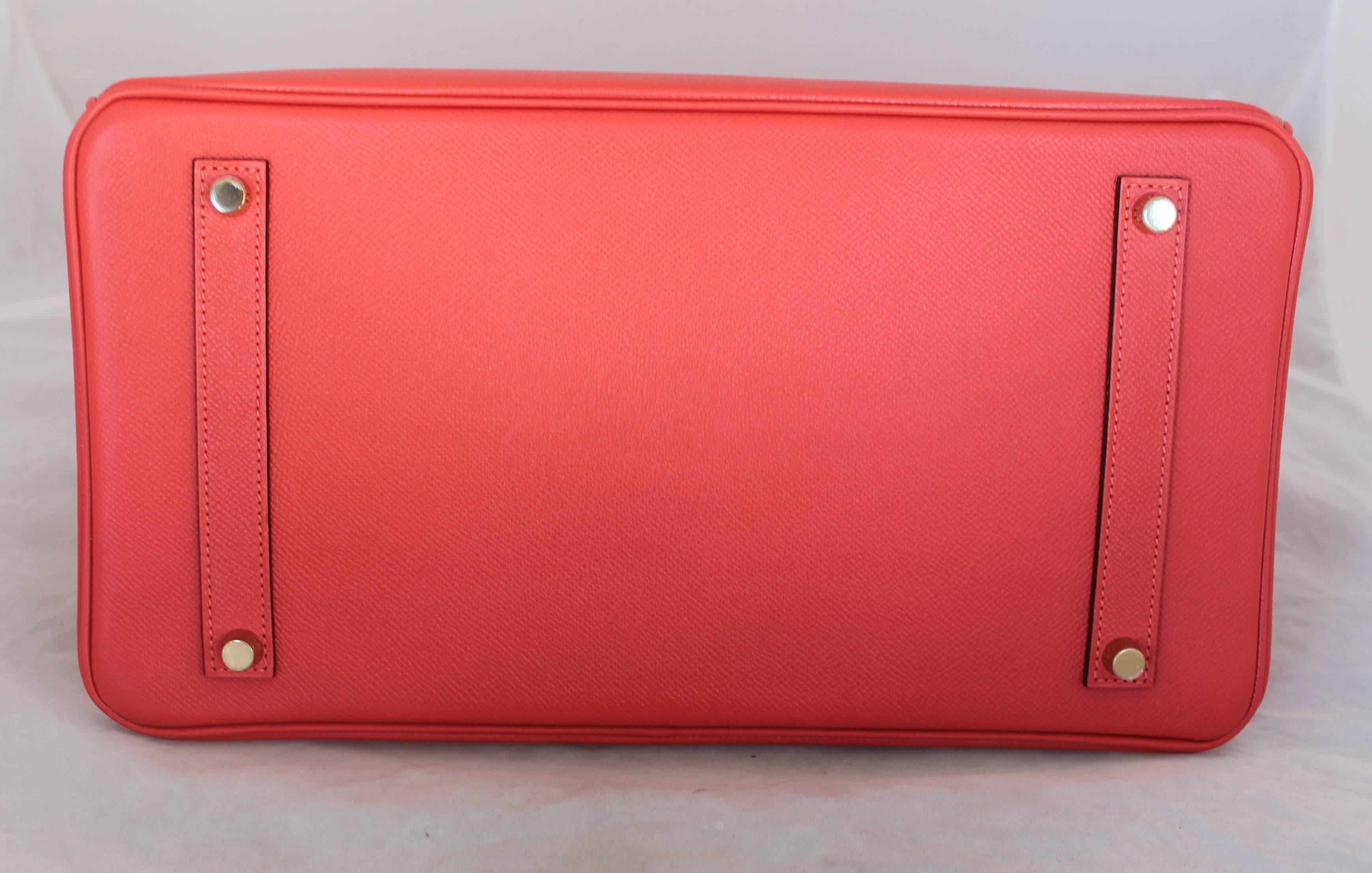 Hermes Rouge Jaipur Epsom 35 cm Birkin Bag - GHW - 2015 - NWT In New Condition In West Palm Beach, FL