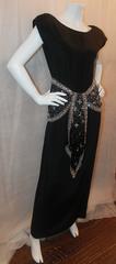 Carolyne Roehm Vintage Black Gown with Rhinestone & Beading - 8 - 1980's