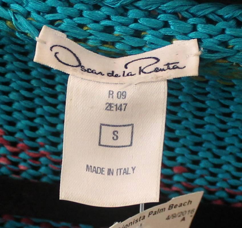 Women's Oscar de la Renta Runway Resort 2009 Multi-color Silk Knit Beaded Top - S For Sale