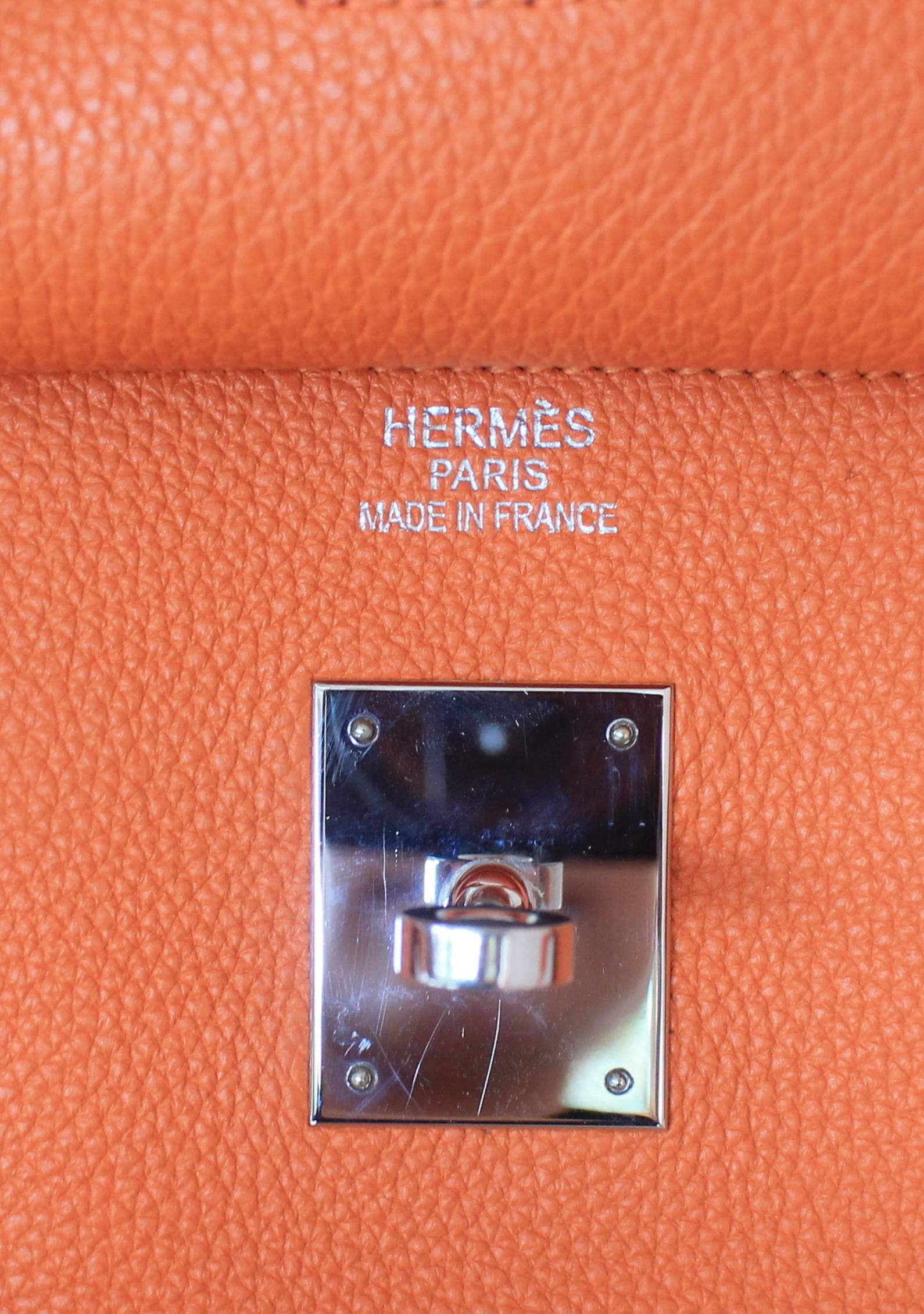 Women's or Men's Hermes Orange Clemence 40cm Birkin - SHW- Circa 2009